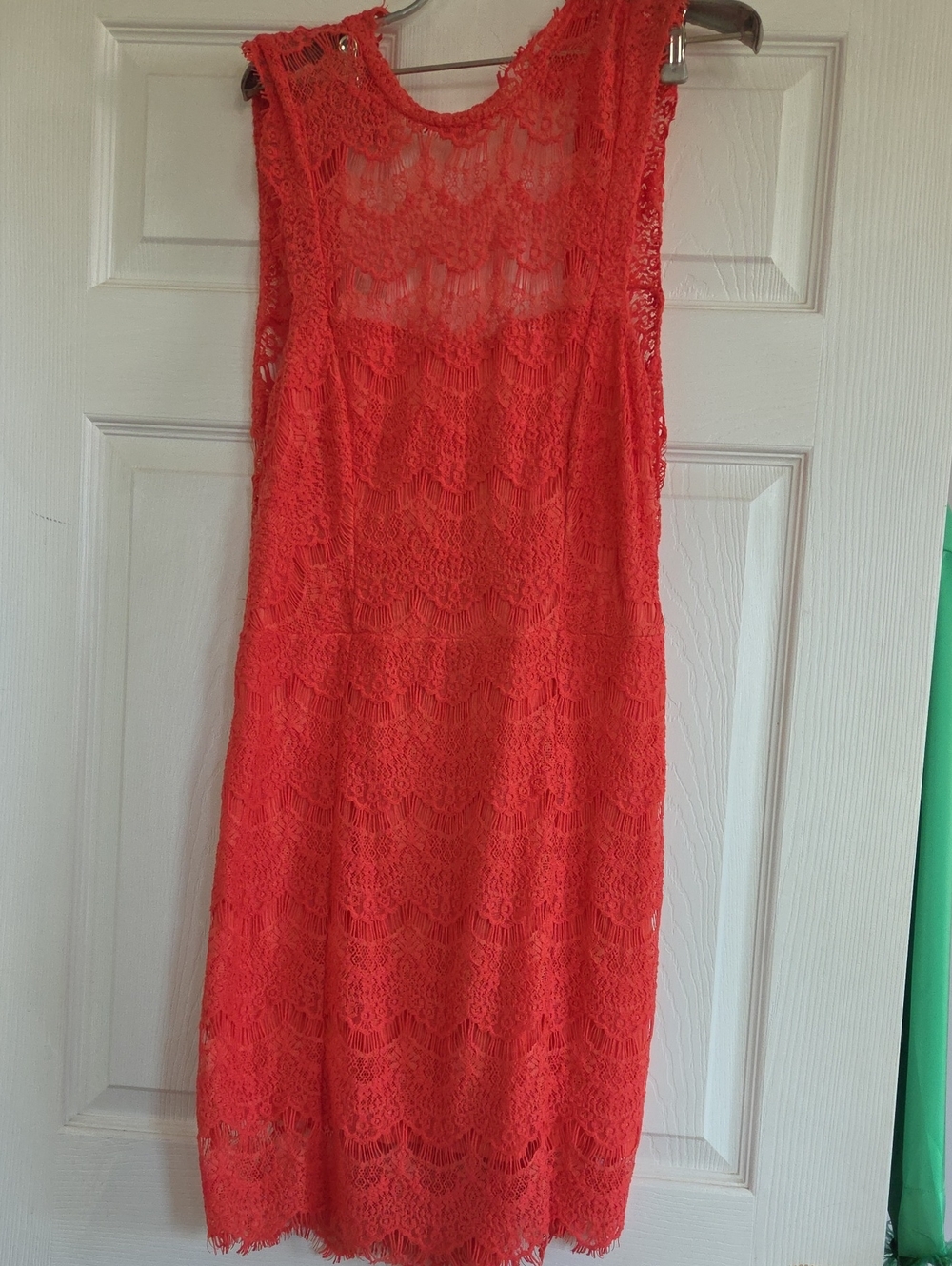 Free People Daydream Coral Lace Midi Dress